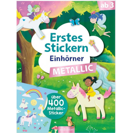 Erstes Stickern Metallic – Einhörner