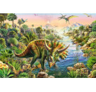 Schmidt Spiele Kinderpuzzle Abenteuer mit den Dinosauriern, 3x48 Teile