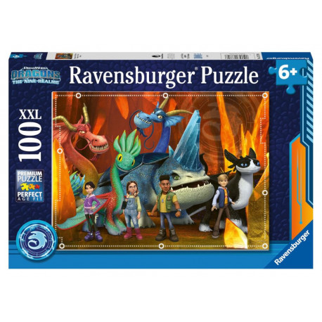 Ravensburger Kinderpuzzle 13379 - Dragons: Die 9 Welten - 100 Teile XXL Dragons Puzzle für Kinder ab