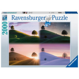 Puzzle Stimmungsvolle Bäume und Berge 2000 Teile