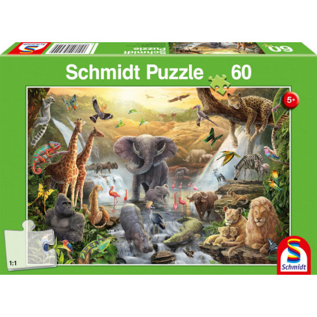 Puzzle  60  Teile   Teile iere in Afrika