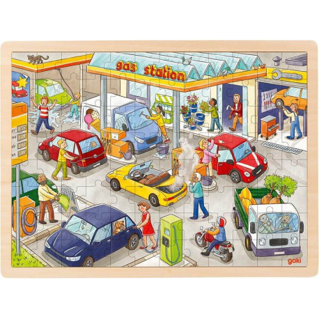 Einlegepuzzle Tankstelle