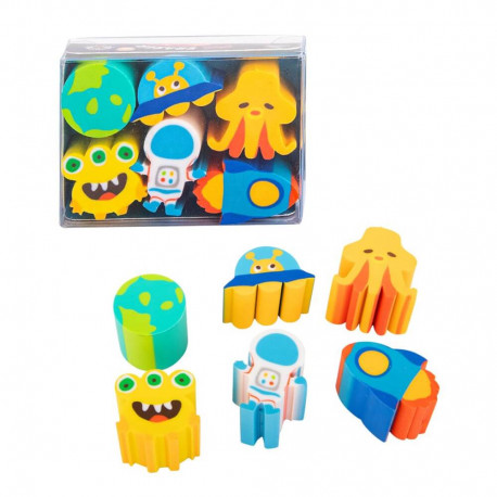 RADIERER Dino & Space Box 6er-Set,sortiert  (1 Stück)