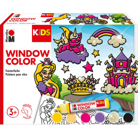 Marabu KiDS Window Color Set Prinzessin, 6 x 25 ml