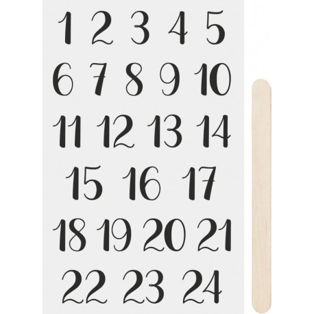 Rubbelsticker Advent Zahlen sw