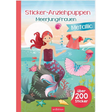 Sticker-Anziehpuppen Metallic – Meerjungfrauen