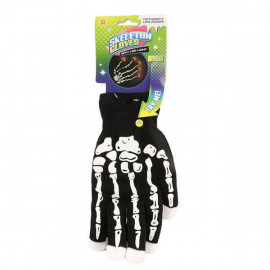 TOITOYS Skelett Handschuhe mit LED-Leucht Fingerspitzen