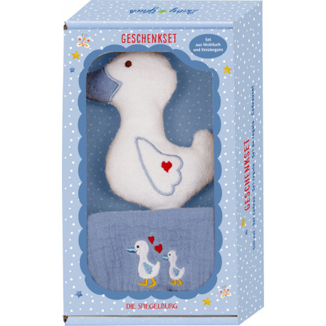 Geschenkset Gans, hellblau - BabyGlück