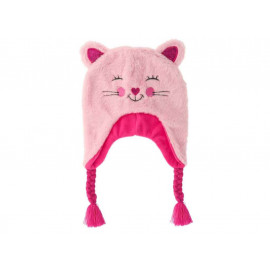 Mütze mit Zöpfen Cuties Katze rosa