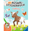 Ravensburger Mein Ausmalstickerbuch Frühling - Großes Buch mit über 300 Stickern, viele Sticker zum