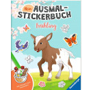 Ravensburger Mein Ausmalstickerbuch Frühling - Großes Buch mit über 300 Stickern, viele Sticker zum