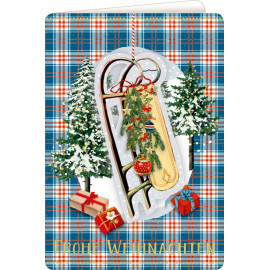 Weihnachtskarte - Schlitten (Lichterhelle Weihnachtszeit)