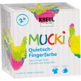 MUCKI Quietsch-Fingerfarbe 4er Set 150 ml