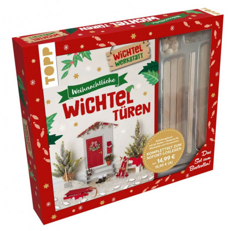 Kreativ-Set: Weihnachtliche Wichteltüren. Anleitungsbuch mit Material zum Sofort-Loslegen. Set zum S