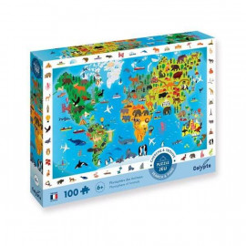 Tierweltkarte 100 XL Teile Puzzle