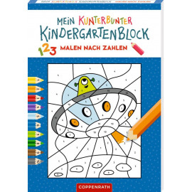 Mein k. Kindergartenblock: Malen nach Zahlen (Weltall)