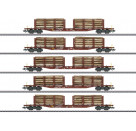 Märklin 47154 - H0 Rungenwagen-Set Holztransport