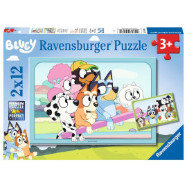 Ravensburger Kinderpuzzle 05693 - Spaß mit Bluey -  2x12 Teile Bluey Puzzle für Kinder ab 3 Jahren