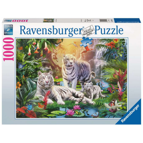 Puzzle Familie der Weißen Tiger 1000 Teile