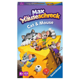 Ravensburger 22466 - Max Mäuseschreck- Kompaktes Katz & Maus Spiel für Kinder ab 4 Jahren, Würfel- und Sammelspiel für