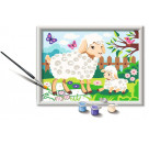 Ravensburger Malen nach Zahlen 23764 - Schaf mit Lämmchen - Kinder ab 9 Jahren