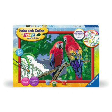 Ravensburger Malen nach Zahlen 23770 - Bunte Papageien - Kinder ab 9 Jahren