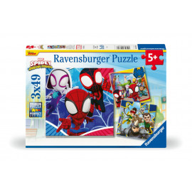 Ravensburger Kinderpuzzle 05730 - Spideys Abenteuer - 3x49 Teile Spidey und seine Super-Freunde Puzzle für Kinder ab 5