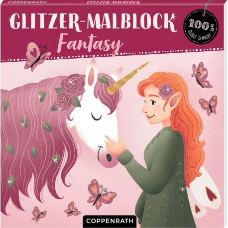 Glitzer-Malblock: Fantasy (100% selbst gemacht)