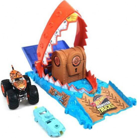 Hot Wheels Monster Trucks Arena Smashers Entry Challenge - Tiger Shark Treasure Chomp Challenge