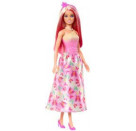 Barbie Royal-Puppe mit Haaren in Pink und Blond, Rock mit Schmetterlingsmuster und Zubehör