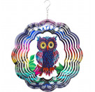 Kinetic Art: Metal Hanging Wind Spinner: 3D Flashy Owl