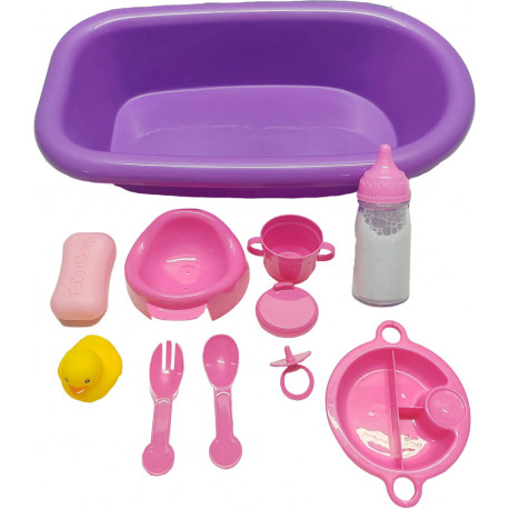 Amia Puppen-Badewanne mit Zubehör-Set