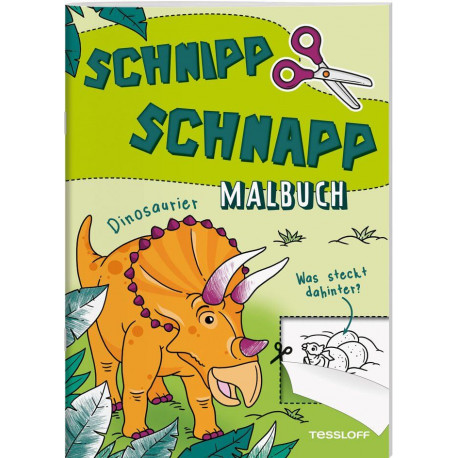 Schnipp Schnapp Malbuch. Dinosaurier. Was steckt dahinter?