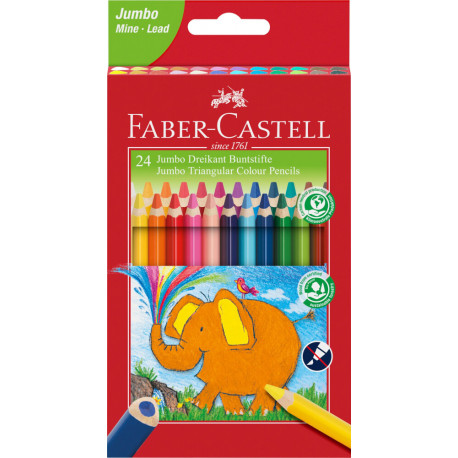 Faber-Castell Buntst. dreikant Jumbo 5.4mm 24er Karton Faber-Castell