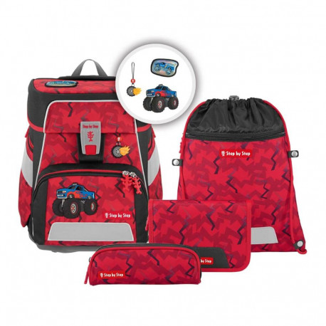 SPACE Schulranzen-Set Monster Truck Rocky, 5-teilig