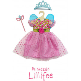 Puppenkleid Prinzessin Lillifee mit Glitzerkrone und Augenmaske, 3-teilig, Gr. 28-35 cm