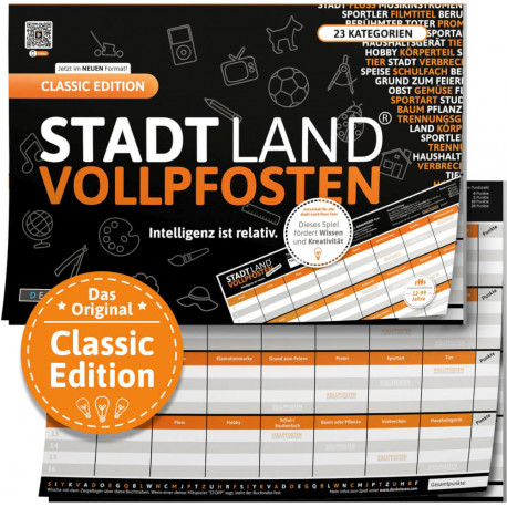 STADT LAND VOLLPFOSTEN – CLASSIC EDITION - Intelligenz ist relativ. (DinA4-Format)