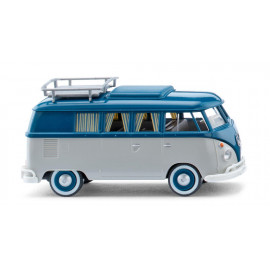 WIKING H0 VW T1 Campingbus - achatgrau/grünblau