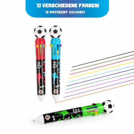 TAKE ACTION FB Fußball Mehrfarbkuli 10-farbig, sortiert (1 Stück)