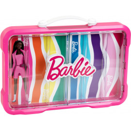 BRB - Sammelkoffervitrine für 6 Barbies mit leuchtendem Barbie Logo