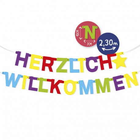 BIRTHDAY FUN Papier-Girlande Herzlich Willkommen