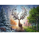 Ravensburger 12001088 Puzzle Der magische Hirsch und die vier Jahreszeiten  1000 Teile