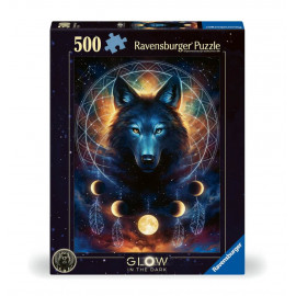 Ravensburger 12000442 Puzzle Leuchtender Wolf 500 Teile