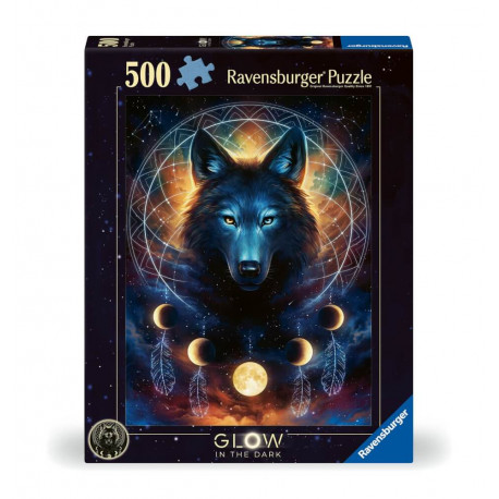 Ravensburger 12000442 Puzzle Leuchtender Wolf 500 Teile