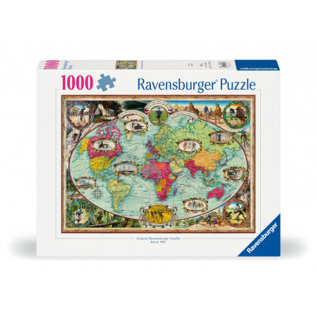 Ravensburger 12000569 Puzzle Mit Fahrrad um die Welt 1000 Teile