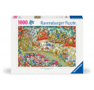 Ravensburger 12000571 Puzzle Niedliche Pilzhäuschen in der Blumenwiese 1000 Teile