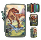 Dino World 3-Fach Federtasche LED Landschaft