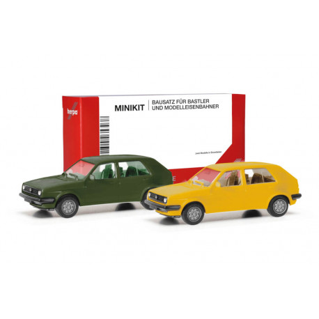 herpa - MiniKit VW Golf II 4-türig, olivgrün/ginstergelb