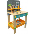 SpielMaus Holz Werkbank 40x26,5x65 cm, 44 Teile