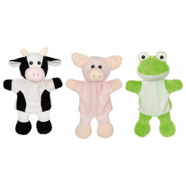 Handpuppen Kuh, Schwein, Frosch (mit Beinen) sortiert (1 Stück)